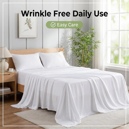 Premium 100% Viscose Bamboo Bed Sheet Set - Cooling Comfort