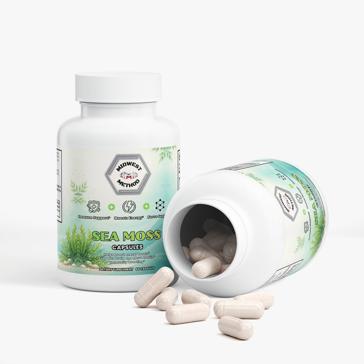 Sea Moss Capsules, Irish Moss, Bladderwrack, Burdock — view 3