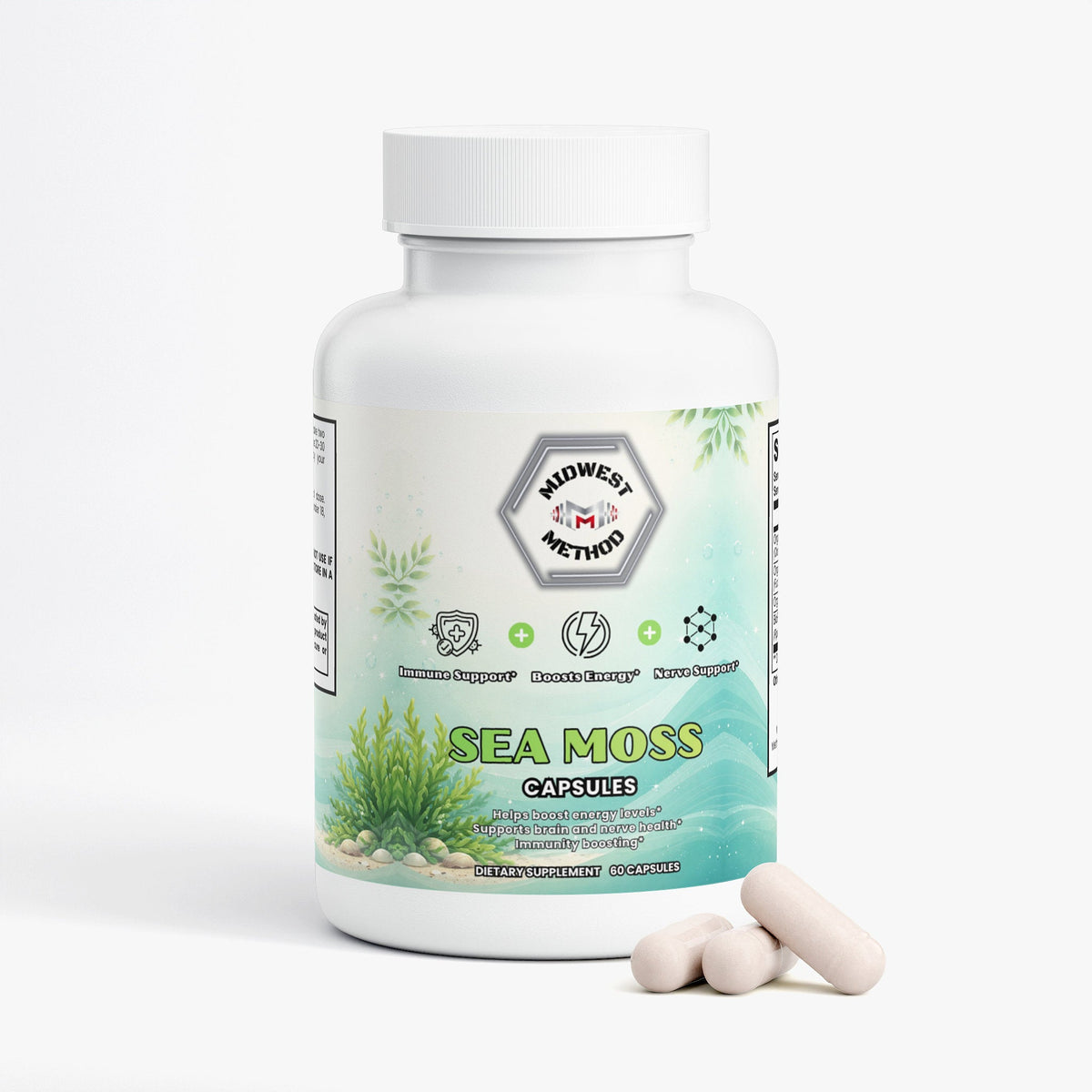 Sea Moss Capsules, Irish Moss, Bladderwrack, Burdock — view 2