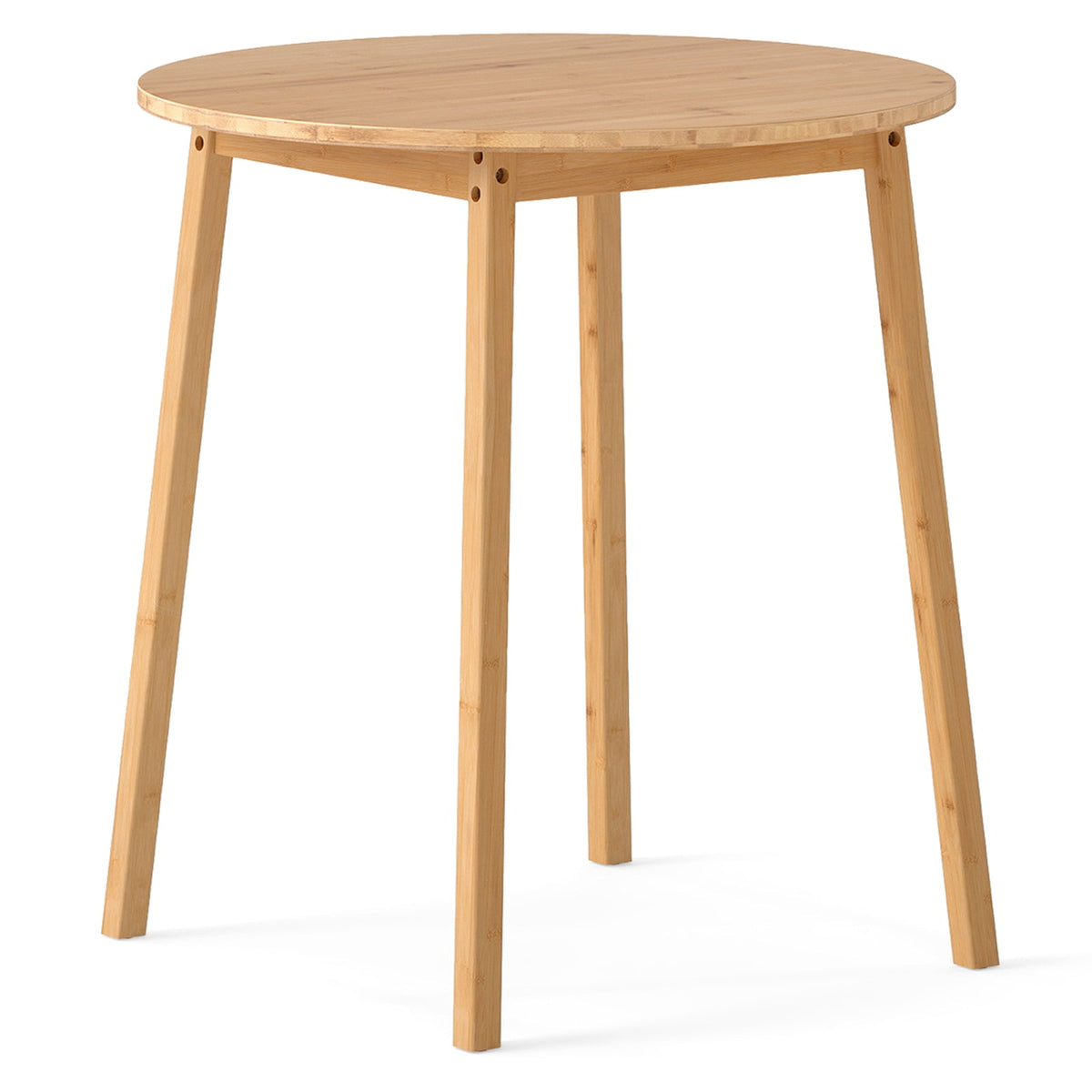 27.5 Inch Round Bamboo Dining Table for 2-4 Person-Natural