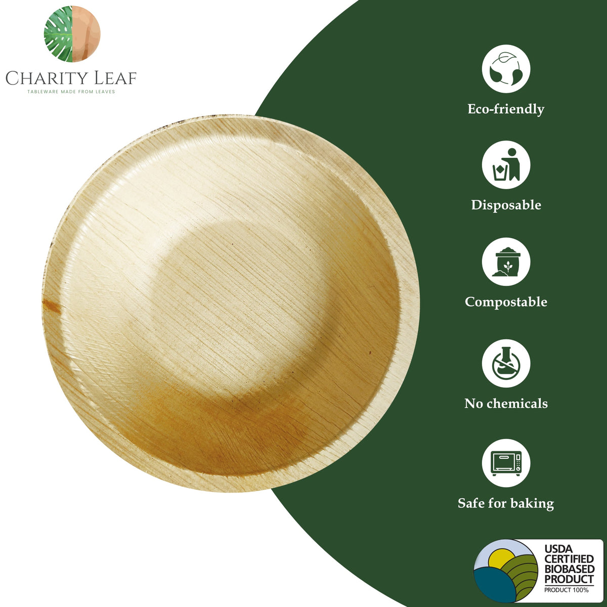 4" Inch Round Natural Disposable Bamboo Bowl