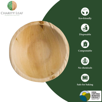 5" Inch Round Natural Disposable Bamboo Bowl
