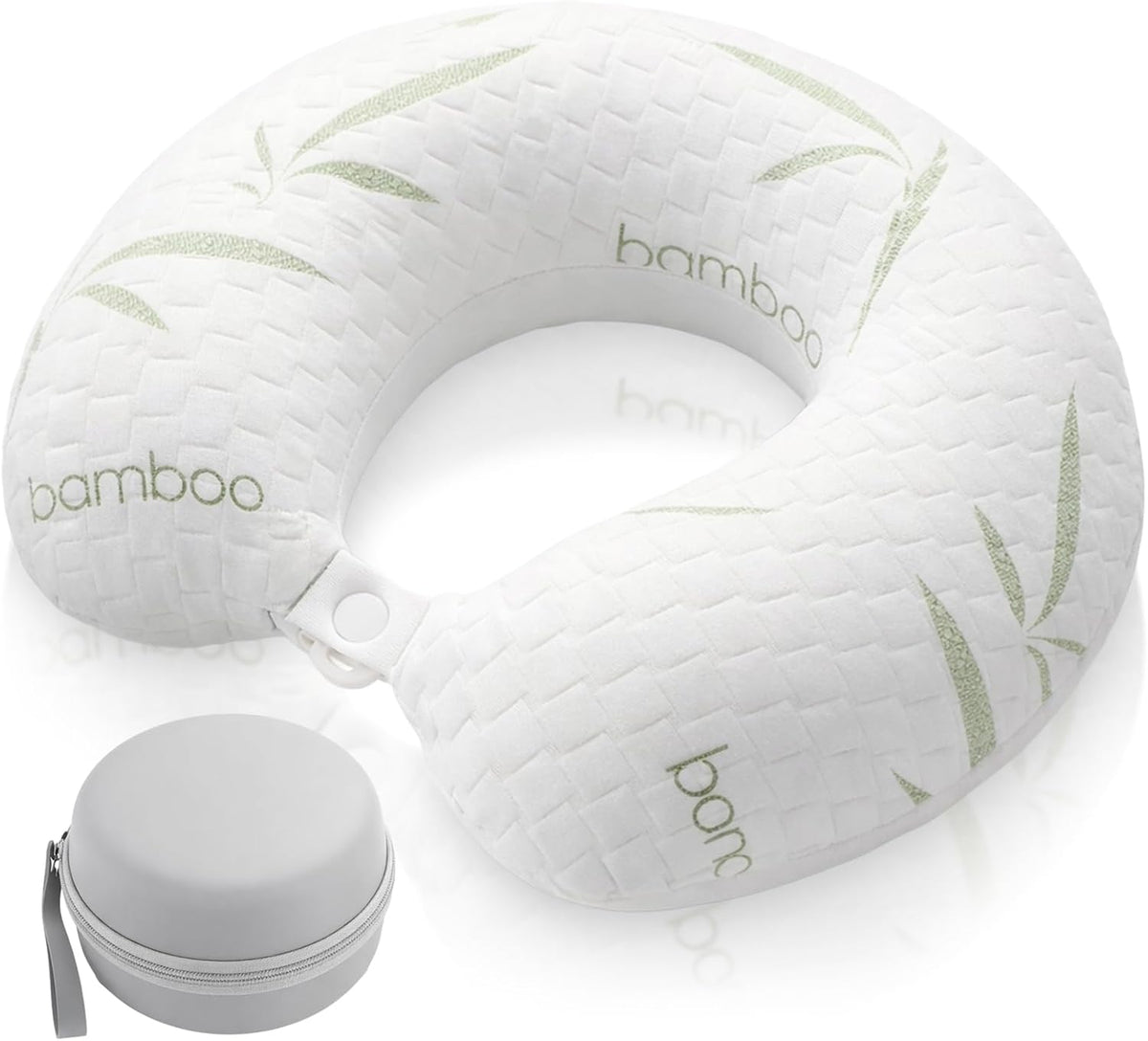 Travel Bamboo Pillow, Memory Foam Neck Pillow, for Airplane Car