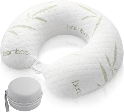 Travel Bamboo Pillow, Memory Foam Neck Pillow, for Airplane Car