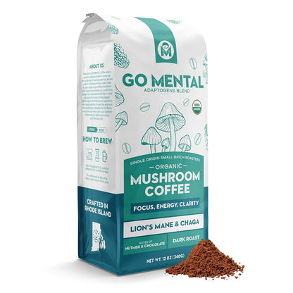 Lion's Mane & Chaga Mushroom Coffee, Dark Roast