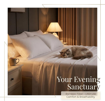Premium 100% Viscose Bamboo Bed Sheet Set - Cooling Comfort