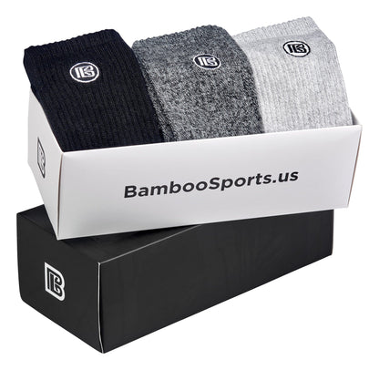 Premium Bamboo Rayon Crew Socks - 3 Pair and 6 Pair Packs Available