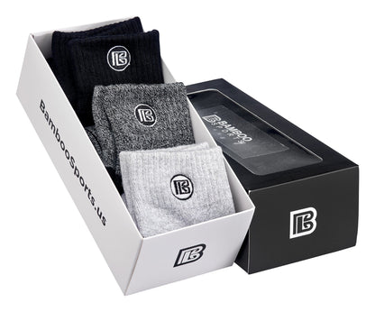 Premium Bamboo Rayon Crew Socks - 3 Pair and 6 Pair Packs Available