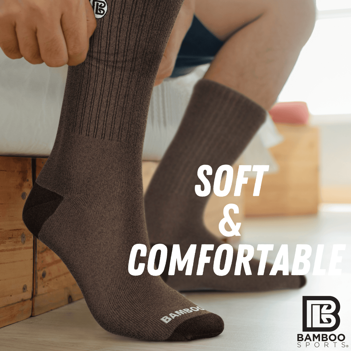 Premium Bamboo Rayon Crew Socks - 3 Pair and 6 Pair Packs Available