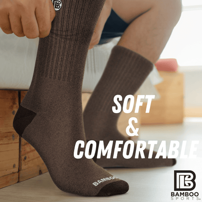 Premium Bamboo Rayon Crew Socks - 3 Pair and 6 Pair Packs Available