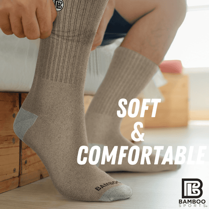Premium Bamboo Rayon Crew Socks - 3 Pair and 6 Pair Packs Available