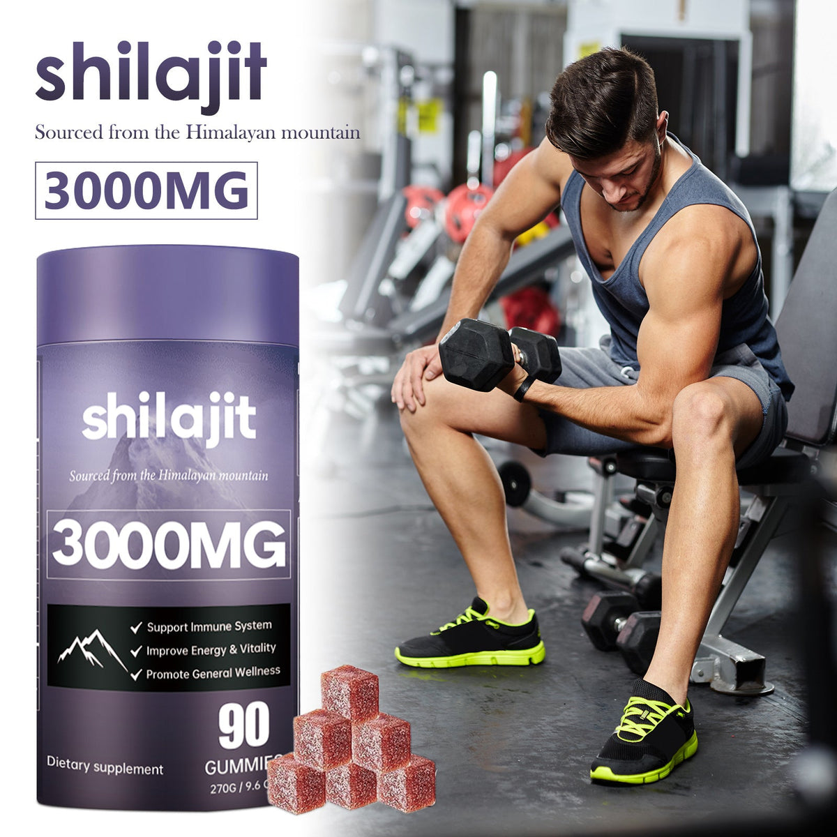 Shilajit Gummies, 90 Chewable Tablets — view 2