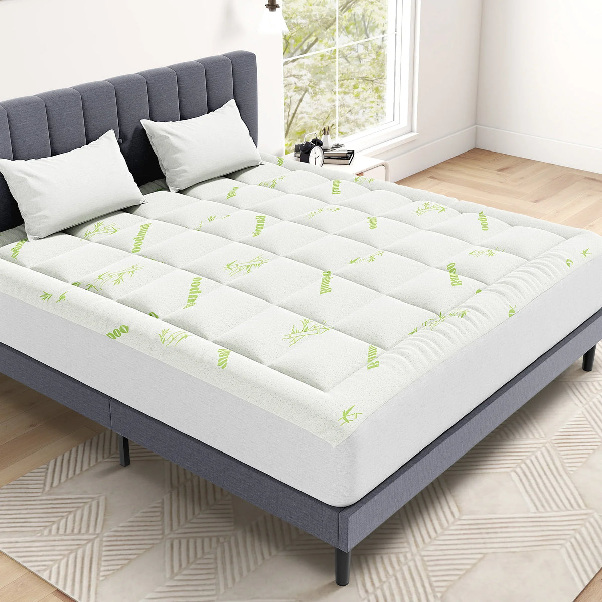 Transform Your Sleep with the MCQ 400G Bamboo Viscose Mattress Topper - Soft, Cooling Comfort for Restful Nights
