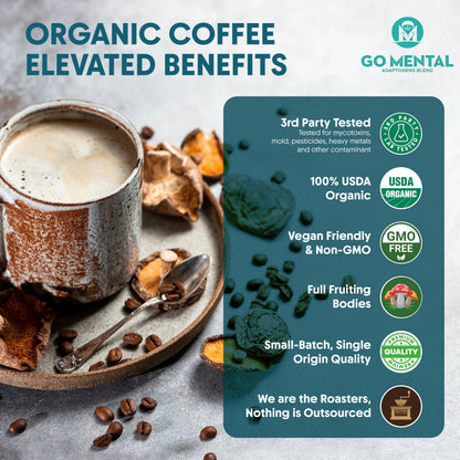 Lion's Mane & Chaga Mushroom Coffee, Dark Roast — view 2